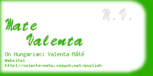 mate valenta business card